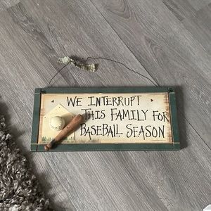 Baseball home decor sign